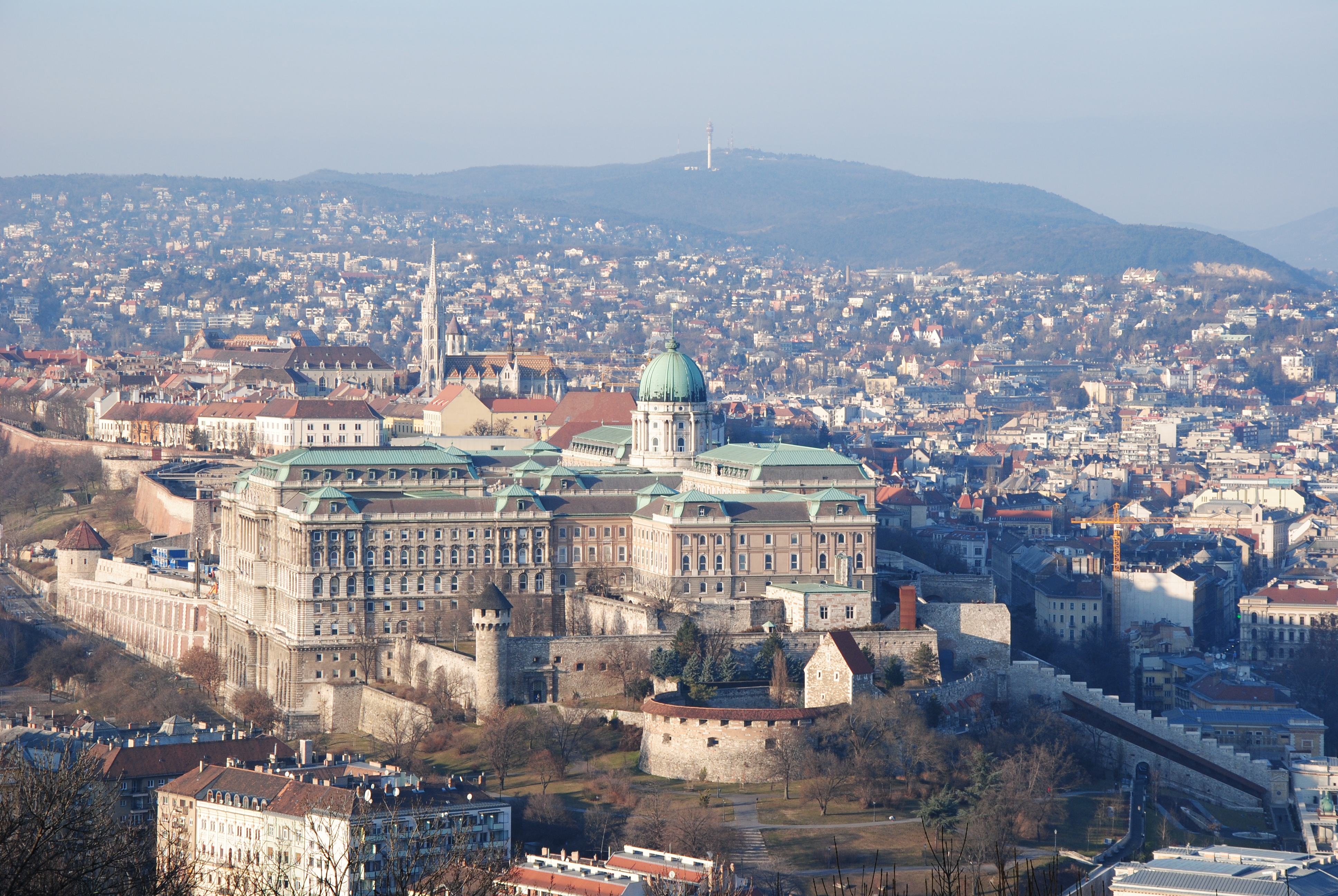 Udsigt fra Gellert-bakken over Buda Slot